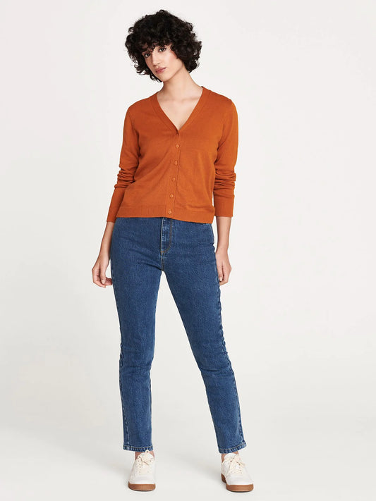 Posie Organic 100% Cotton Cardi - Harvest Orange