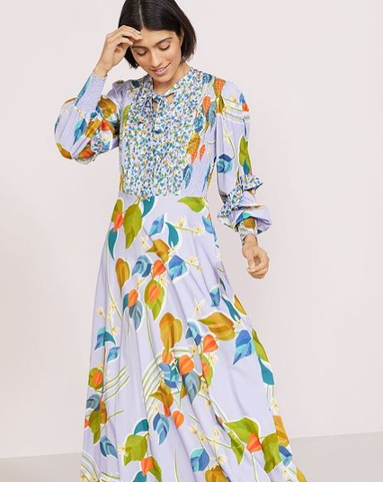 Columbia Road Shirred Tencel Dress